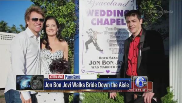 Bon Jovi walks bride down the aisle