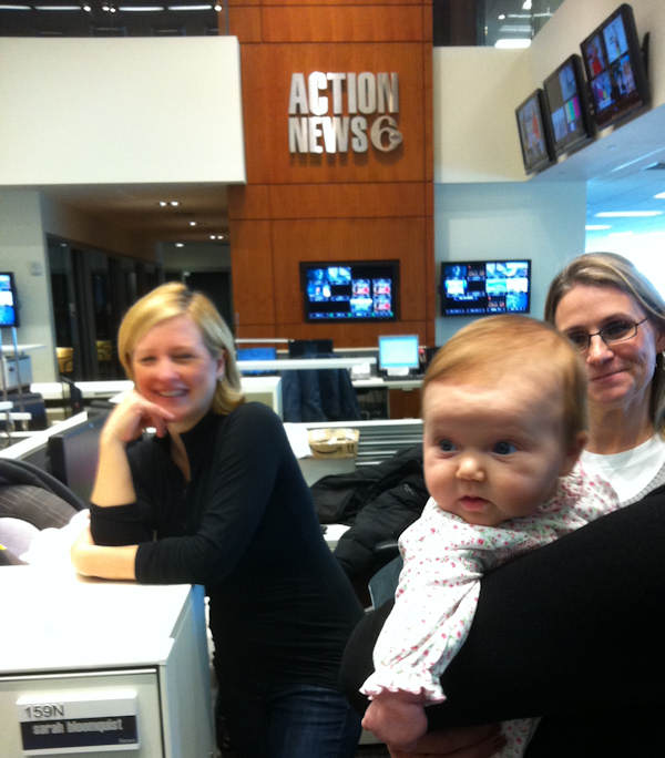 Sarah Bloomquist and baby visit Action News