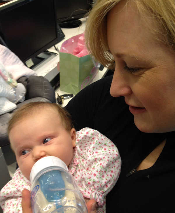 Sarah Bloomquist and baby visit Action News