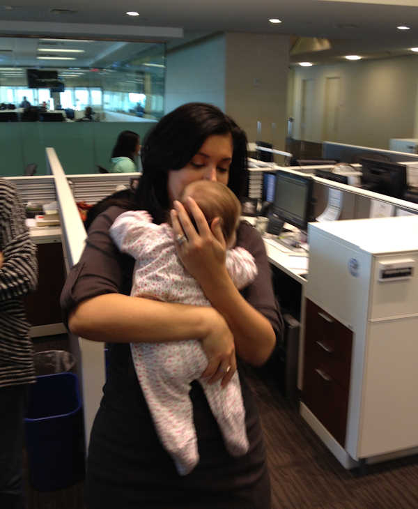 Sarah Bloomquist and baby visit Action News