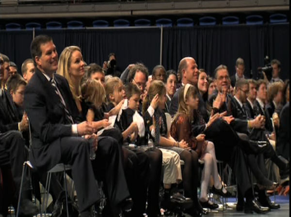 Attendees at a memorial service for former Penn...