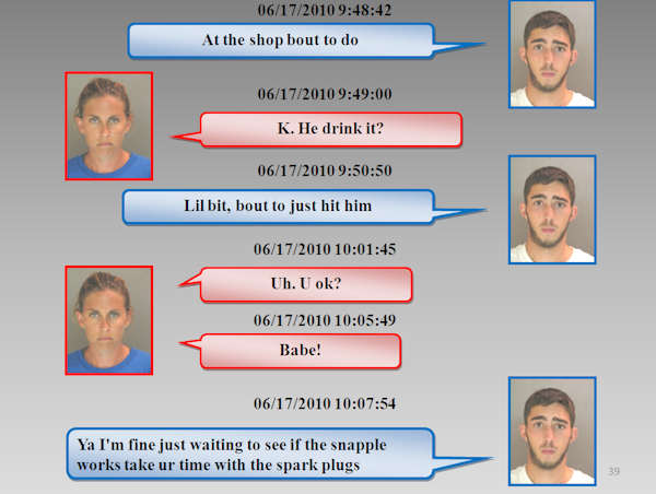 Text messages in love triangle murder