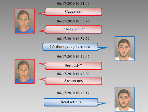 Text messages in love triangle murder