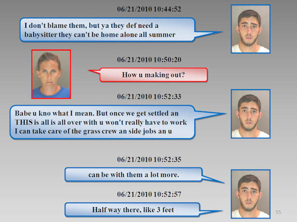 Text messages in love triangle murder