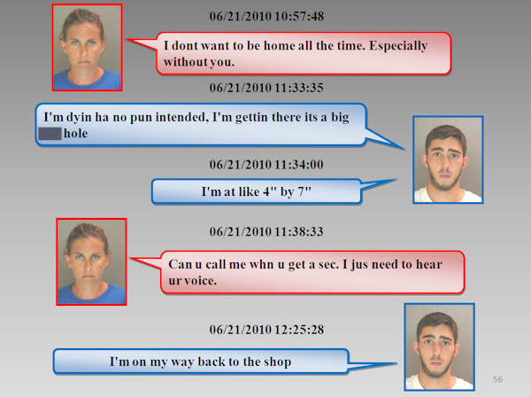 Text messages in love triangle murder