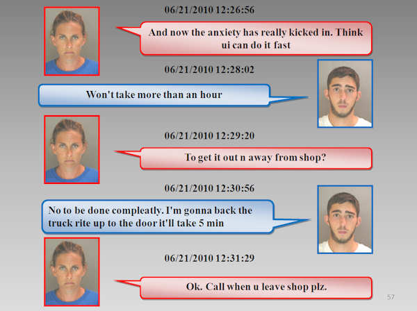 Text messages in love triangle murder