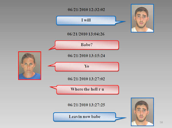Text messages in love triangle murder