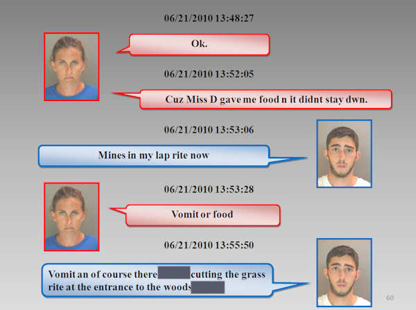 Text messages in love triangle murder