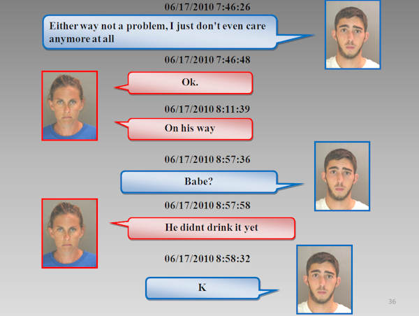 Text messages in love triangle murder