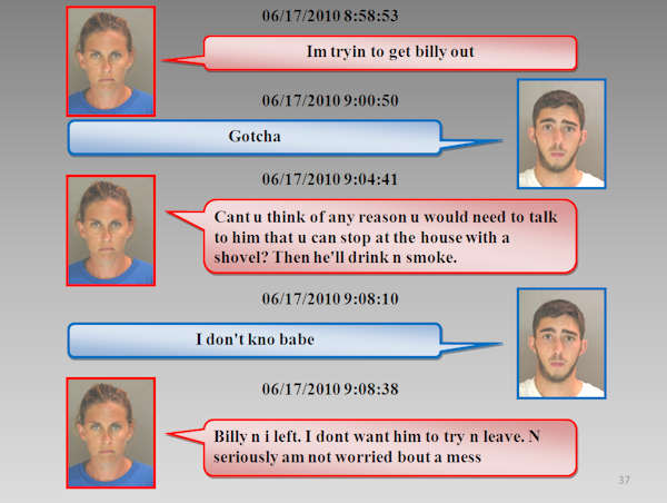 Text messages in love triangle murder