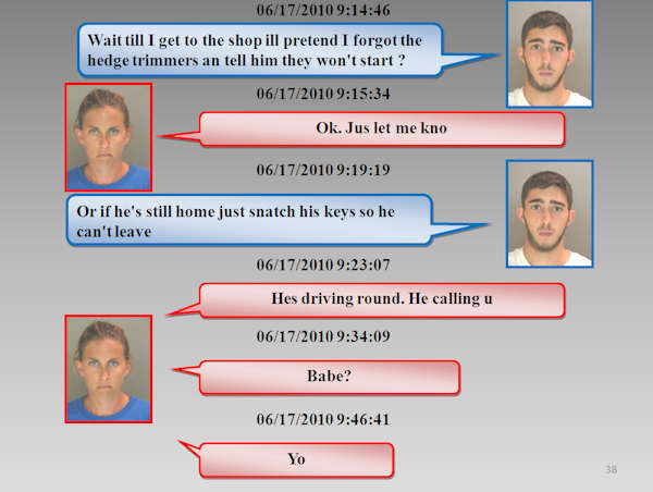 Text messages in love triangle murder