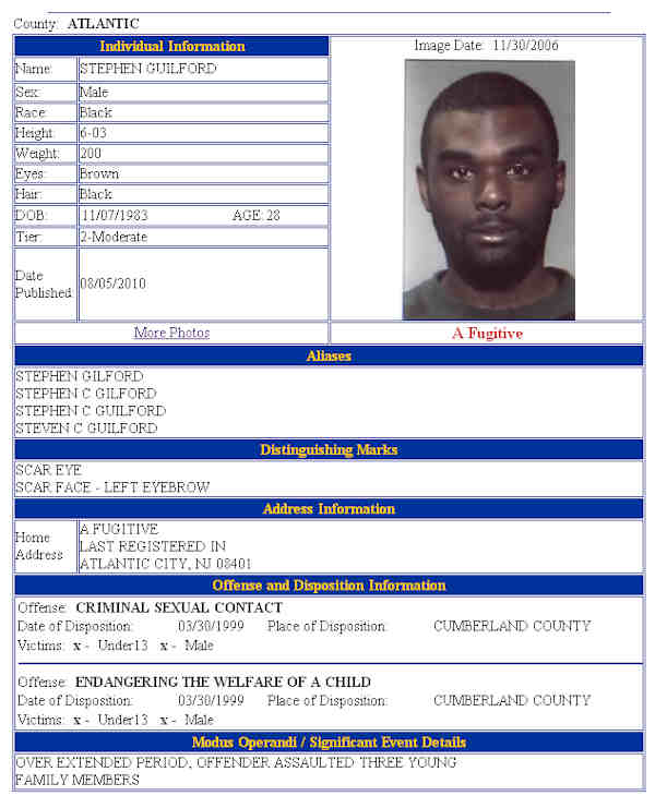 NJ Megans Law Fugitives