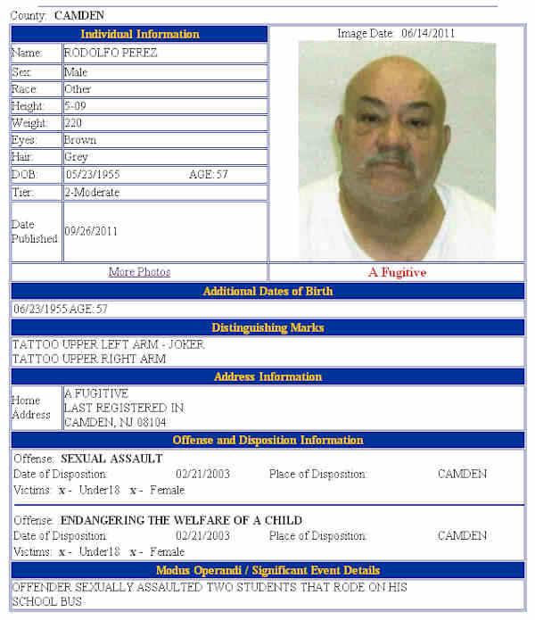 NJ Megans Law Fugitives