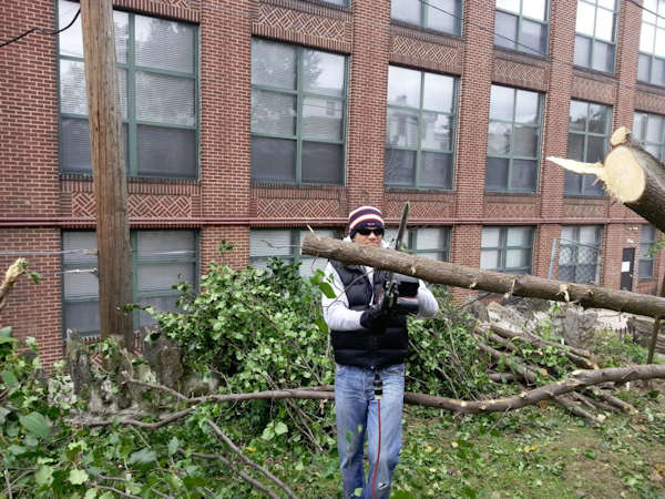 Adam Joseph cleans up after Sandy