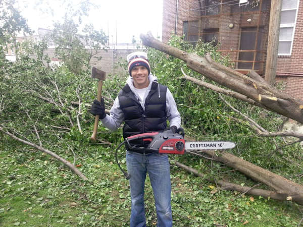 Adam Joseph cleans up after Sandy