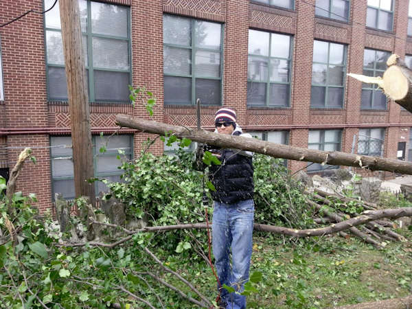 Adam Joseph cleans up after Sandy