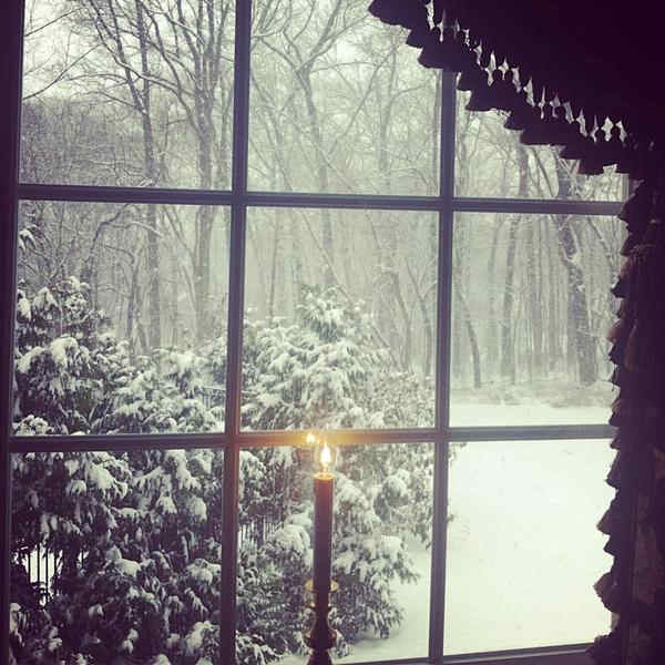 Denise Hickman caught the snowfall outside her...