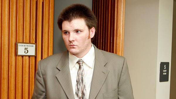 Garrett Reid, 24, leaves the courtroom in Norristown, Pa. Thursday, July 26, 2007.