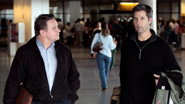 US citizen David Goldman, right, walks with a member of US Congress Christopher Smith as he arrives in Brasilia, Thursday, Feb. 5, 2009. Goldman has waged a four-year custody battle for his son, Sean, in Brazil. Goldman said he has not been allowed to see his 8-year-old son Sean since his former wife Bruna took the boy for a two-week vacation to her native Brazil in 2004 and never returned. Bruna remarried in Brazil and later died of complications from the birth of another child. (AP Photo/Eraldo Peres)