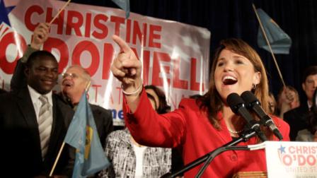 Republican Senate candidate Christine ODonnell addresses supporters after winning the Republican nomination for Senate in Delaware, Tuesday, Sept. 14, 2010, in Dover, Del. ODonnell upset Rep. Mike Castle..