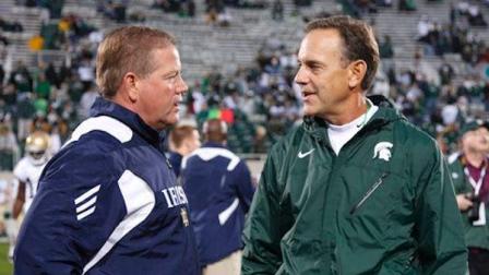 Notre Dame coach Brian Kelly and Michigan State coach Mark Dantonio