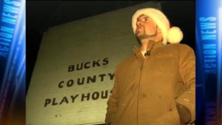 A festive mood outside the Bucks County Playhouse on December 22, 2010.
