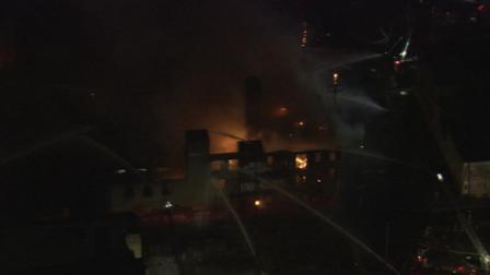 Chopper 6 HD over the scene of a multi-alarm fire in West Kensington on January 11, 2011.