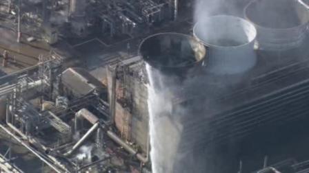 Crews douse a fire at the Sunoco refinery in South Philadelphia on March 17, 2011.