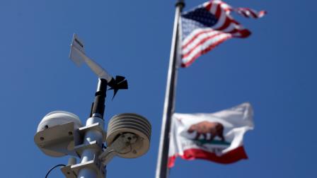 An Environmental Protection Agency RadNet (radiation network) monitor, left, is shown on the roof of the Bay Area Air Quality Management building in San Francisco, Monday, March 28, 2011.