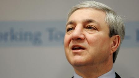FILE - In this March 7, 2007 file photo, Penn State University President Graham Spanier speaks during a news conference at the Penn State Milton S. Hershey Medical Center in Hershey, Pa. Penn State president Graham Spanier is the fifth highest-paid public college president in the country, a new survey found. The Chronicle of Higher Education report released Sunday night, April 3, 2011 found it cost Penn State more than $800,500 to employ Spanier. That figure includes annual base pay, deferred compensation and retirement contributions.