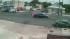 Surveillance video shows the cycle skid on its...