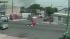 The motorcycle then burst into flames and the...