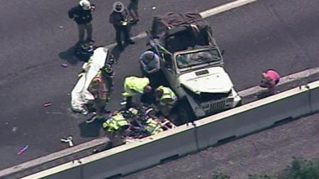 2 ejected from jeep in crash on the Northeast Extension