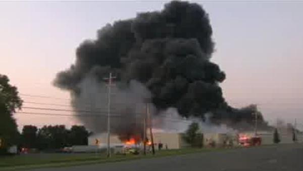 Plastics plant fire