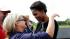 First lady Michelle Obama greets an audience...