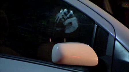 A handprint on a car window and a smashed windsheild, are the telltale signs of the violent crash that sent a pedestrian to the hospital.
