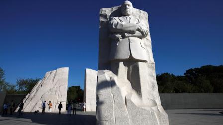 FILE - In this Aug. 22, 2011, file photo, The Martin Luther King, Jr. Memorial is seen in Washington. President Barack Obama is finally getting the chance to speak during a dedication ceremony for the Martin Luther King Jr. The dedication set for Sunday was originally supposed to take place in August but was postponed after Hurricane Irene swept through the Washington region. (AP Photo/Jacquelyn Martin, File)