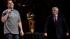 NBA Commissioner David Stern, right, looks on as...