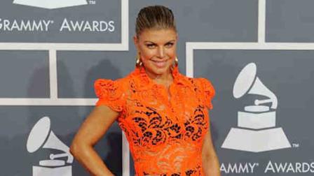 Fergie arrives at the 54th annual Grammy Awards on Sunday, Feb. 12, 2012 in Los Angeles.