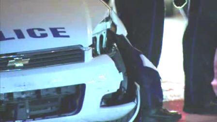 A Philadelphia Police officer was hurt, when his patrol car crashed during a police chase.