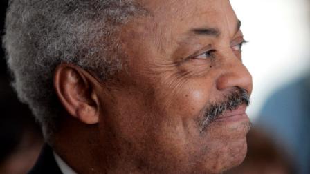 U.S. Rep. Donald M. Payne, D-N.J., reacts while sitting in the audience during a ceremony to honor him by naming a plaza at the Essex County court complex the Congressman Donald M. Payne Plaza in Newark, N.J., Monday, April 20, 2009.