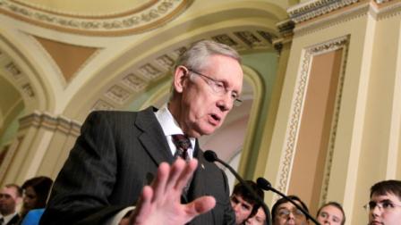 In this Oct. 4, 2011, photo, Senate Majority Leader Harry Reid meets with reporters on Capitol Hill in Washington. Facing fierce congressional resistance, the administration has accepted restrictions on detention of terror suspects. Last years defense bill and the omnibus spending bill that Obama and Congress agreed to in April barred the transfer of terror suspects from Guantanamo to the United States, prevented construction or modification of U.S. facilities to house suspects, and required the defense secretary to notify Congress before moving a terror suspect to a foreign country. Now, however, the administration is pushing back by opposing detainee provisions in the latest defense bill. And, citing administration opposition as well as his own reservations, Reid said he would hold up the bill until concerns over the detainee provisions are settled.(AP Photo/J. Scott Applewhite)