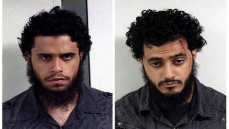 FILE - This undated combination file photo provided by the U.S. Marshals on June 9, 2010 shows Carlos Eduardo Almonte, left and Mohamed Mahmood Alessa, right, who were arrested at New Yorks Kennedy Airport on June 5, 2010. Authorities believe Almonte, 24, and Alessa, 21, were headed for Somalia in hopes of getting terrorism training. The two New Jersey men entered guilty pleas Thursday, March 3, 2011 in Newark Federal Court on charges that they tried to join an al-Qaida-affiliated group overseas. (AP Photo/U.S. Marshals, File)