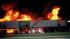 Long Beach firefighters battle an arson blaze at...