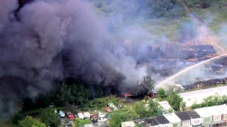 Camden, NJ brush fire