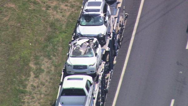 Car carrier crash on I-95