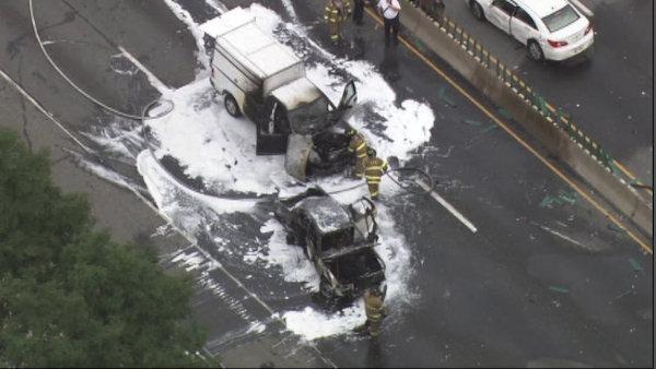 Fiery crash on I-95 in Chester