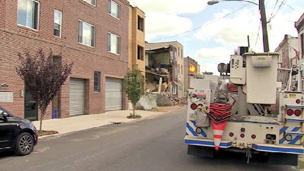 Partial house collapse in South Philadelphia