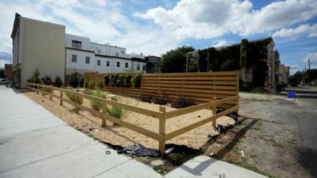 A vacant lot owned by the Philadelphia Redevelopment Authority is shown, Thursday, Sept. 20, 2012, in Philadelphia. Ori Feibush, a real estate developer, has turned a trash-strewn city-owned lot, vacant for roughly 30 years, into a welcoming spot for customers of his month-old corner cafe. But city officials say Feibush shouldnt have done work on a lot he doesnt own or rent, shouldnt be using taxpayer-owned property to benefit his business. (AP Photo/Matt Slocum)
