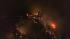 Chopper 6 over the scene of a house fire in...